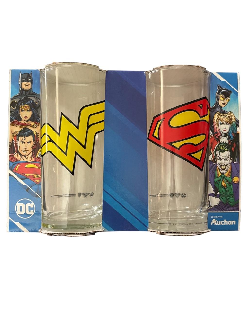 DC Superman & Wonder Woman Drinking Glass Set